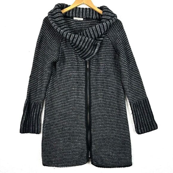 Elisabetta Collection Zip Cardigan Sweater Gray Wool Alpaca Blend Italy S/M - Picture 1 of 15